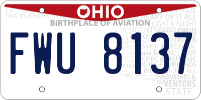 OH license plate FWU8137