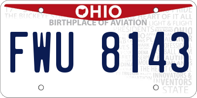 OH license plate FWU8143