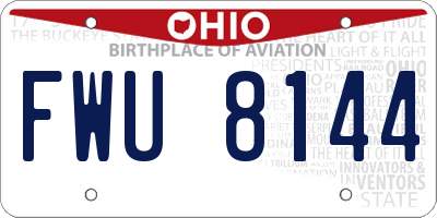 OH license plate FWU8144