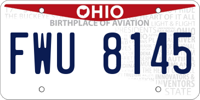 OH license plate FWU8145