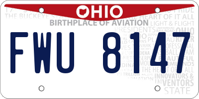 OH license plate FWU8147