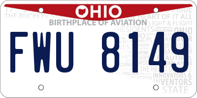OH license plate FWU8149