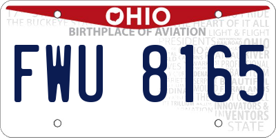 OH license plate FWU8165