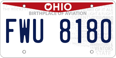 OH license plate FWU8180