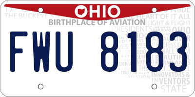 OH license plate FWU8183