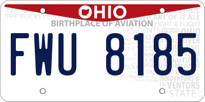 OH license plate FWU8185