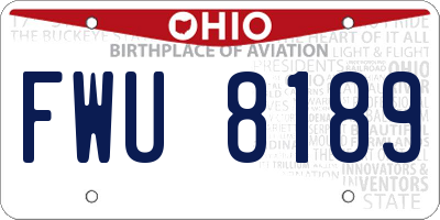 OH license plate FWU8189