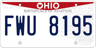 OH license plate FWU8195