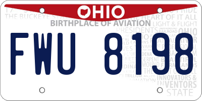 OH license plate FWU8198