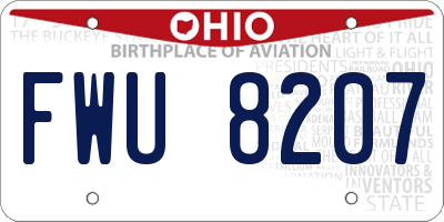 OH license plate FWU8207