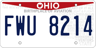 OH license plate FWU8214