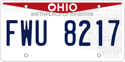OH license plate FWU8217