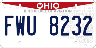 OH license plate FWU8232