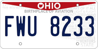 OH license plate FWU8233