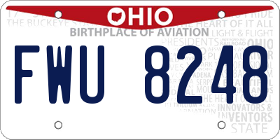 OH license plate FWU8248