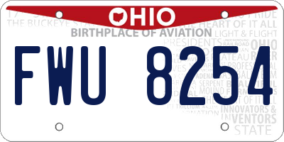 OH license plate FWU8254