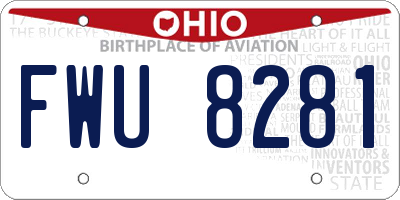 OH license plate FWU8281