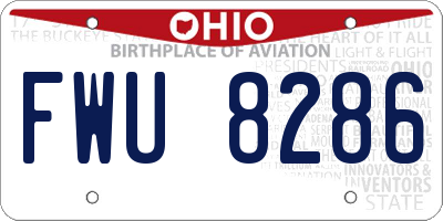OH license plate FWU8286
