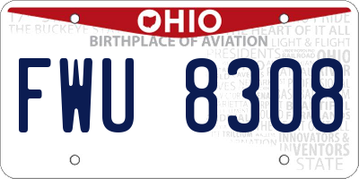 OH license plate FWU8308