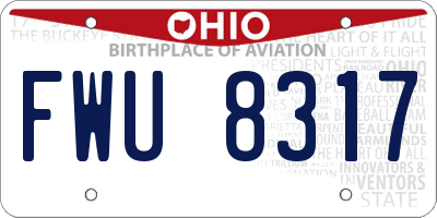 OH license plate FWU8317