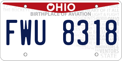 OH license plate FWU8318