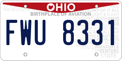 OH license plate FWU8331