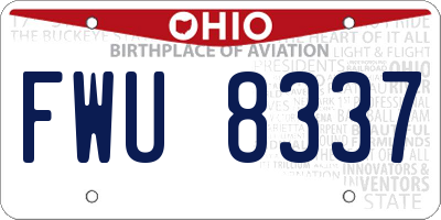 OH license plate FWU8337