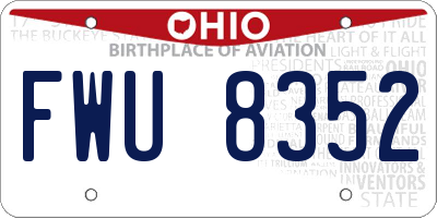 OH license plate FWU8352
