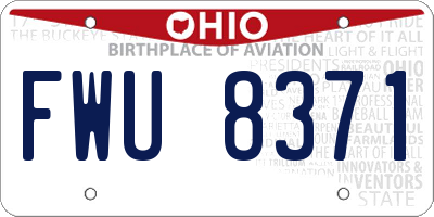 OH license plate FWU8371
