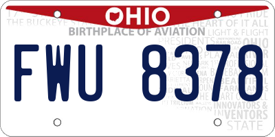 OH license plate FWU8378