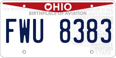 OH license plate FWU8383