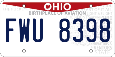 OH license plate FWU8398