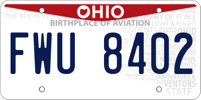OH license plate FWU8402