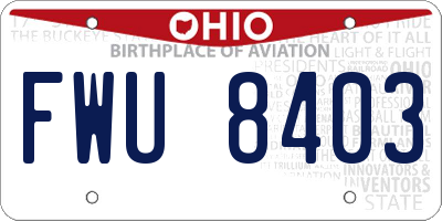 OH license plate FWU8403