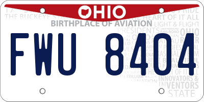OH license plate FWU8404