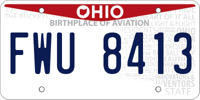 OH license plate FWU8413
