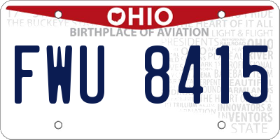 OH license plate FWU8415