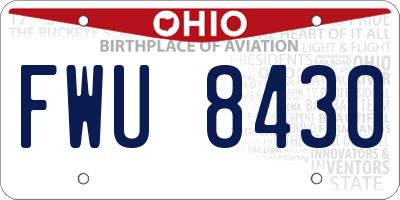 OH license plate FWU8430