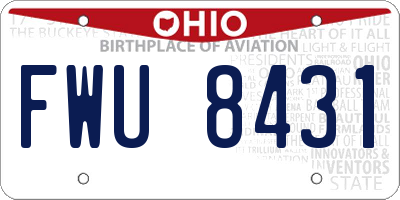 OH license plate FWU8431
