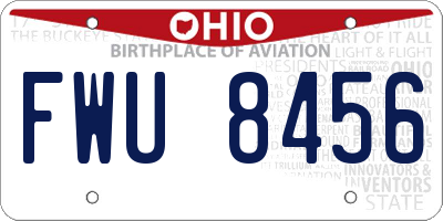 OH license plate FWU8456