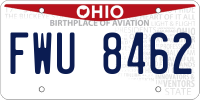 OH license plate FWU8462