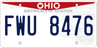OH license plate FWU8476
