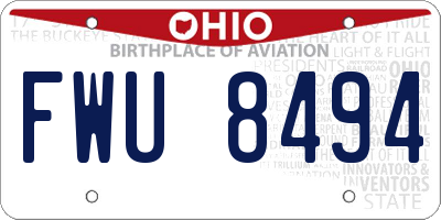 OH license plate FWU8494
