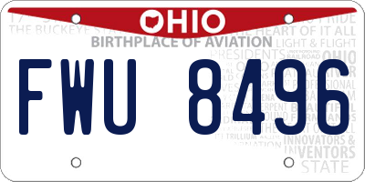 OH license plate FWU8496