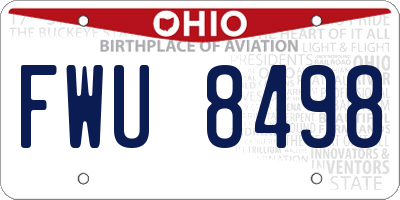 OH license plate FWU8498