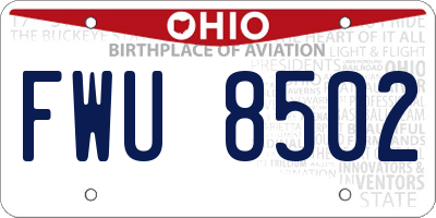 OH license plate FWU8502