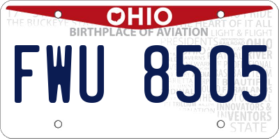 OH license plate FWU8505