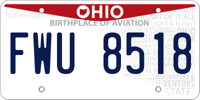OH license plate FWU8518