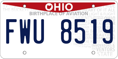 OH license plate FWU8519
