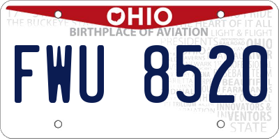 OH license plate FWU8520